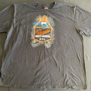 Harley-Davidson Gray Long Sleeve Tee with Orange Graphic